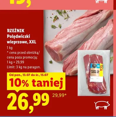 Polędwiczki wieprzowe XXL Rzeźnik promocja w Lidl