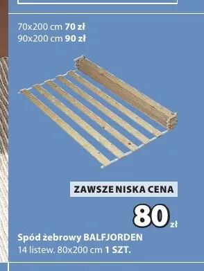 Spód żebrowy Balfjorden 90x200 cm promocja w Jysk
