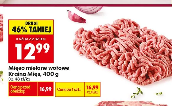 Mięso mielone wołowe Kraina Mięs promocja w Biedronka