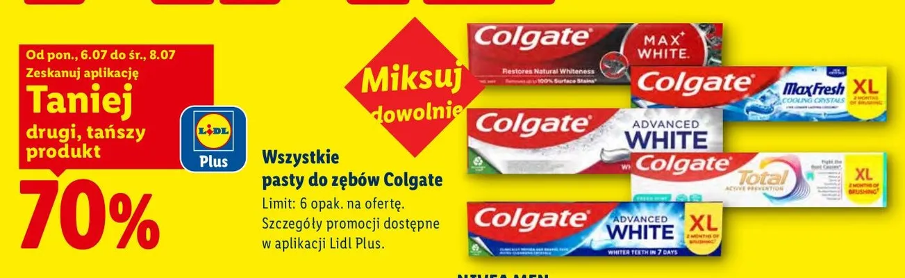 Pasta do zębów Colgate Advanced White promocja w Lidl