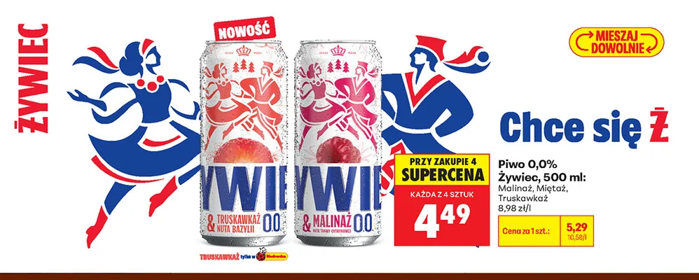 Piwo bezalkoholowe Żywiec Truskawkaż promocja w Biedronka