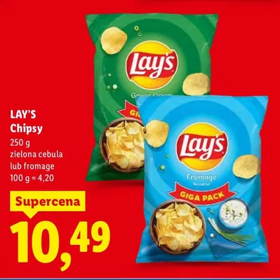 Chipsy zielona cebula  promocja w Lidl