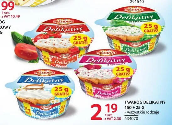 Twaróg Delikatny Président ze szczypiorkiem promocja w Selgros