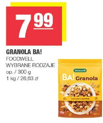 Granola BA! Foodwell promocja w SPAR