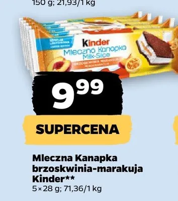 Mleczna kanapka brzoskwinia-marakuja Kinder promocja w Netto