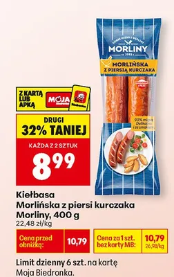 Kiełbasa Morlińska z piersi kurczaka promocja w Biedronka