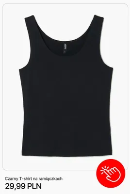 T-shirt na ramiączkach Cropp czarny promocja w Cropp
