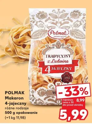 Makaron 4-jajeczny tradycyjny Polmak promocja w Kaufland