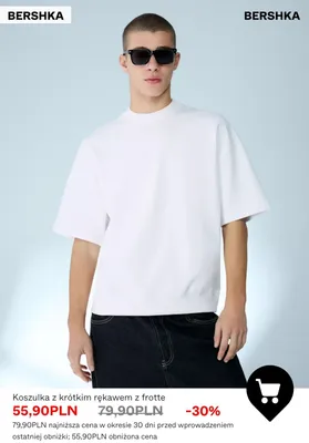 Koszulka z krótkim rękawem z frotte Bershka promocja w Bershka