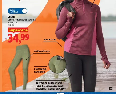 Legginsy funkcjonalne damskie Crivit promocja w Lidl