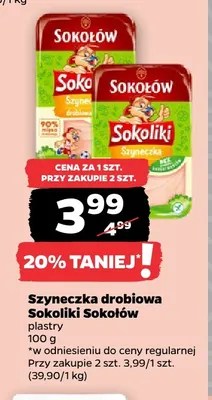 Szyneczka drobiowa Sokoliki Sokołów promocja w Netto