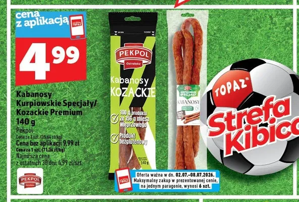 Kabanosy Kurpiowskie Specjały Pekpol promocja w TOPAZ