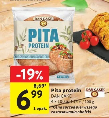 Pita protein Dan Cake 4-pak 100 g promocja w Intermarche