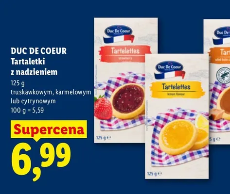 Tartaletki z nadzieniem truskawkowym Duc De Coeur promocja w Lidl