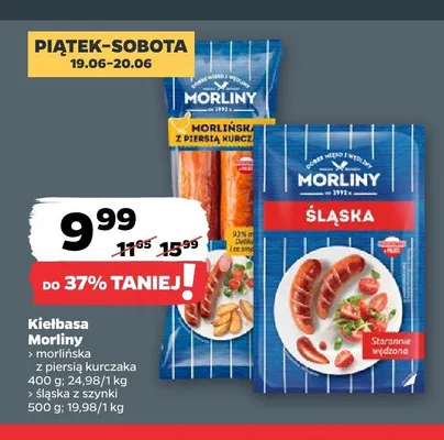 Kiełbasa Morlińska z piersią kurczaka Morliny promocja w Netto