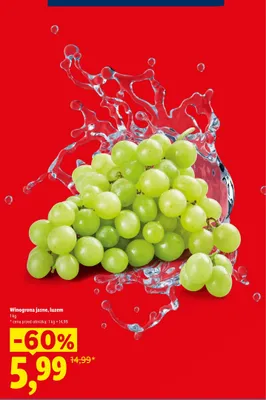 Winogrona jasne luzem promocja w Lidl