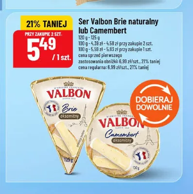 Ser Brie naturalny Valbon promocja w POLOmarket