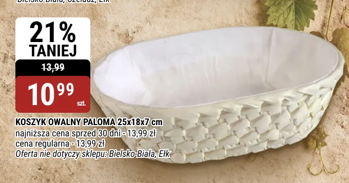 Koszyk owalny Paloma 25x18x7 cm promocja w bi1