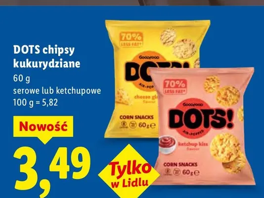 Chipsy kukurydziane serowe promocja w Lidl