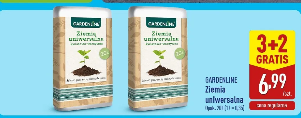 Ziemia uniwersalna kwiatowo-warzywna Gardenline promocja w Aldi