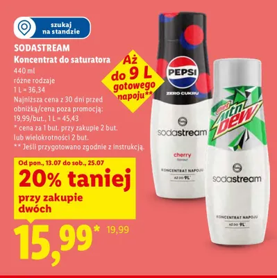 Koncentrat do saturatora Sodastream Pepsi Zero Cukru promocja w Lidl