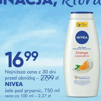Nivea żele pod prysznic promocja w Super-Pharm