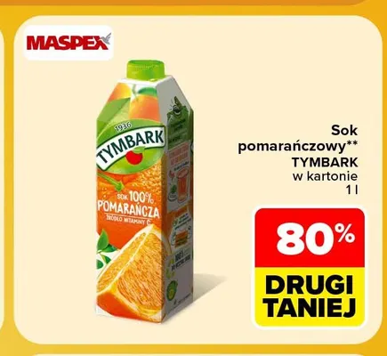 Sok pomarańczowy Tymbark promocja w Carrefour