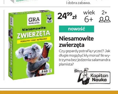 Gra karciana Niesamowite zwierzęta Kapitan Nauka promocja w Empik