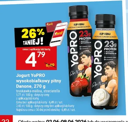 Jogurt YoPRO wysokobiałkowy pitny stracciatella promocja w Twój Market