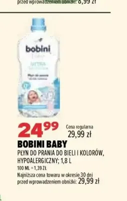 Płyn do prania do bieli i kolorów hypoalergiczny Bobini Baby promocja w Drogerie Natura