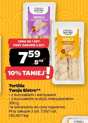 Tortilla z kurczakiem i warzywami Twoje Bistro promocja w Netto