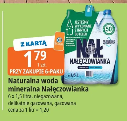 Naturalna woda mineralna Nałęczowianka niegazowana 6-pak promocja w Leclerc