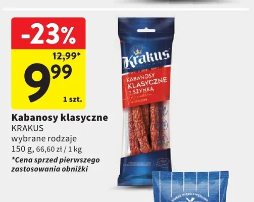Kabanosy klasyczne Krakus promocja w Intermarche
