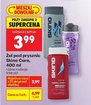 Żel pod prysznic Skino Care Silver 400ml promocja w Biedronka