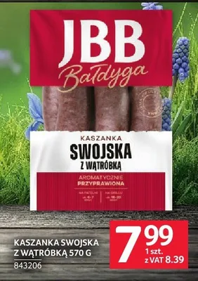 Kaszanka swojska z wątróbką JBB Bałdyga 370 g promocja w Selgros