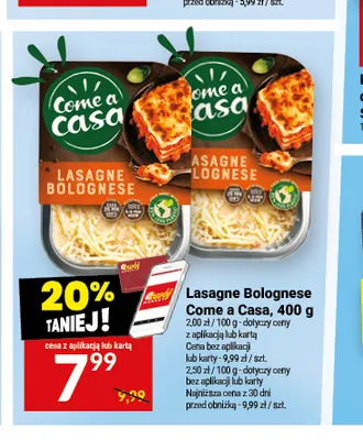 Lasagne Bolognese Come a Casa promocja w Twój Market