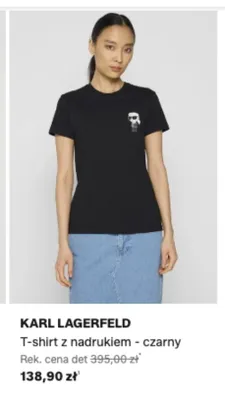 T-shirt Karl Lagerfeld z nadrukiem czarny promocja w Lounge by Zalando