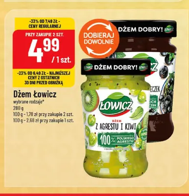 Dżem z czarnych porzeczek Łowicz promocja w POLOmarket