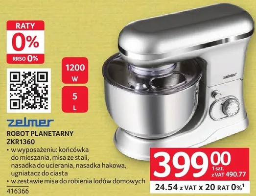 Robot planetarny ZELMER ZKB1360 promocja w Selgros