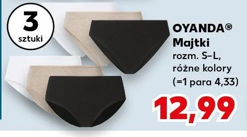 Majtki rozm. S-L, 3 szt. promocja w Kaufland