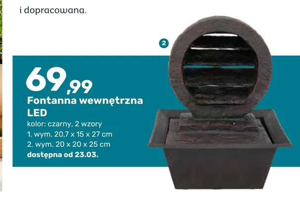 Fontanna wewnętrzna LED promocja w Bricomarche