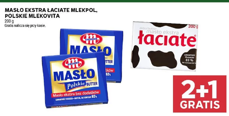 Masło ekstra Łaciate promocja w Stokrotka
