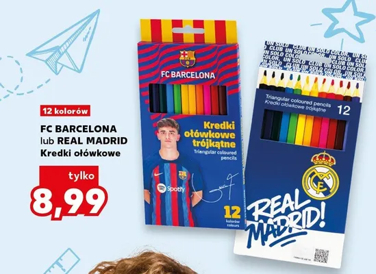 Kredki ołówkowe trójkątne Real Madrid promocja w Kaufland