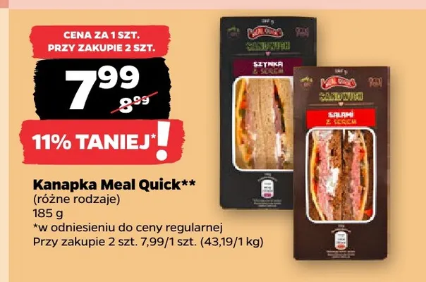 Kanapka Meal Quick promocja w Netto