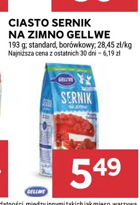 Ciasto sernik na zimno Gellwe borówkowy promocja w Stokrotka