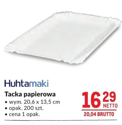 Tacka papierowa Huhtamaki wym. 20,6x13,5cm promocja w Makro