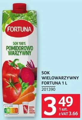 Sok wielowarzywny Fortuna 1L promocja w Selgros