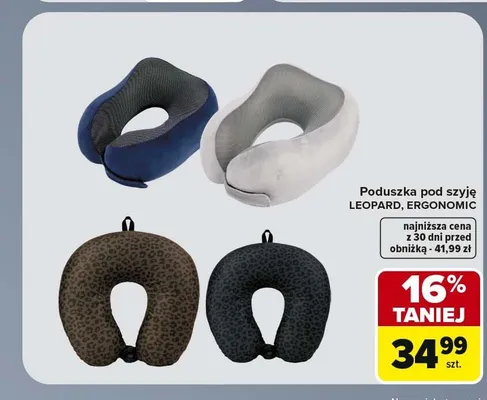 Poduszka pod szyję Leopard Ergonomic promocja w Carrefour