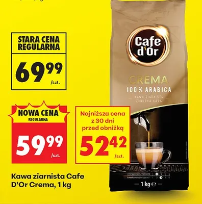 Kawa ziarnista Cafe D'Or Crema promocja w Biedronka