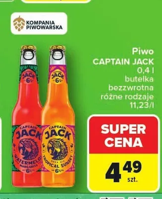Piwo Captain Jack Tropical Sunset 400ml promocja w Carrefour Market